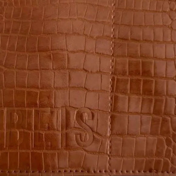 BEIS | NWT - Faux Crocodile Crossbody Bag Clutch in Cognac - Convertible Purse - Picture 4 of 5